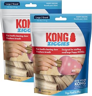 Ziggies Puppy - Teeth Cleaning Dog Treats - Puppy Recipe - Large 2 Pack