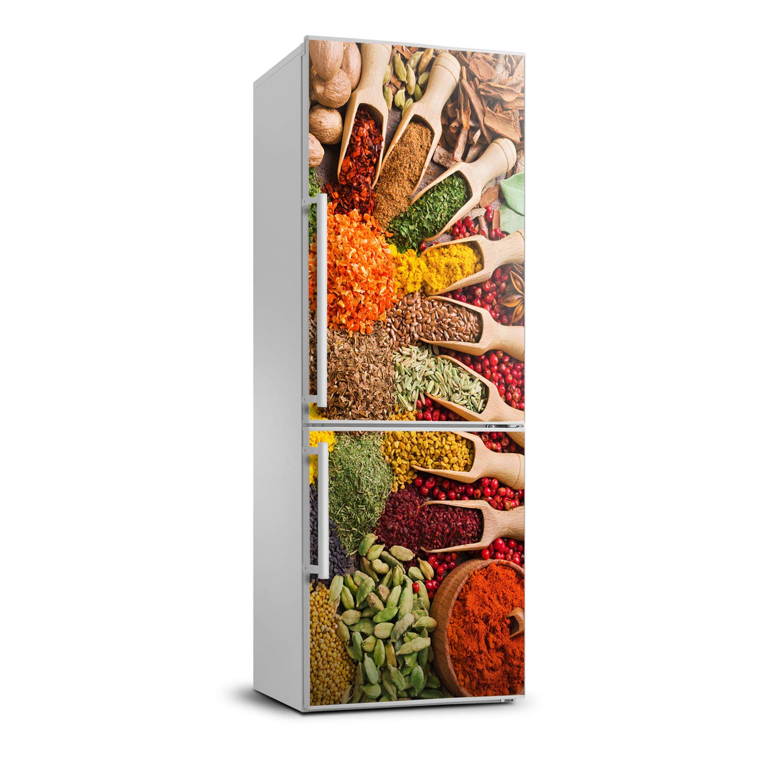 Autocollant frigo 70x190cm Épices de cuisine Tulup pour décoration murale amovible