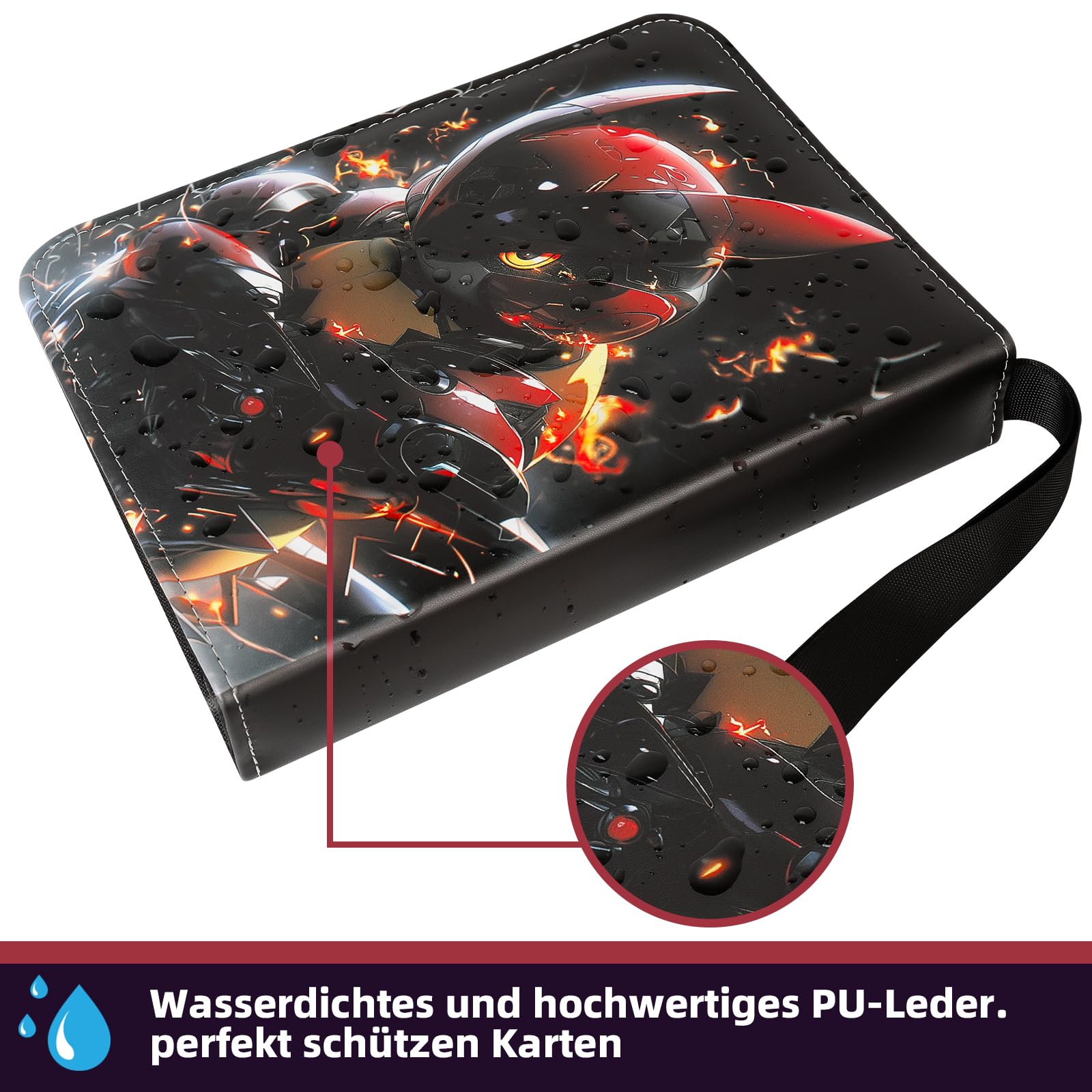 Pokemon Sammelkarten Album - 50 Seiten Für 400 Karten PU Leder