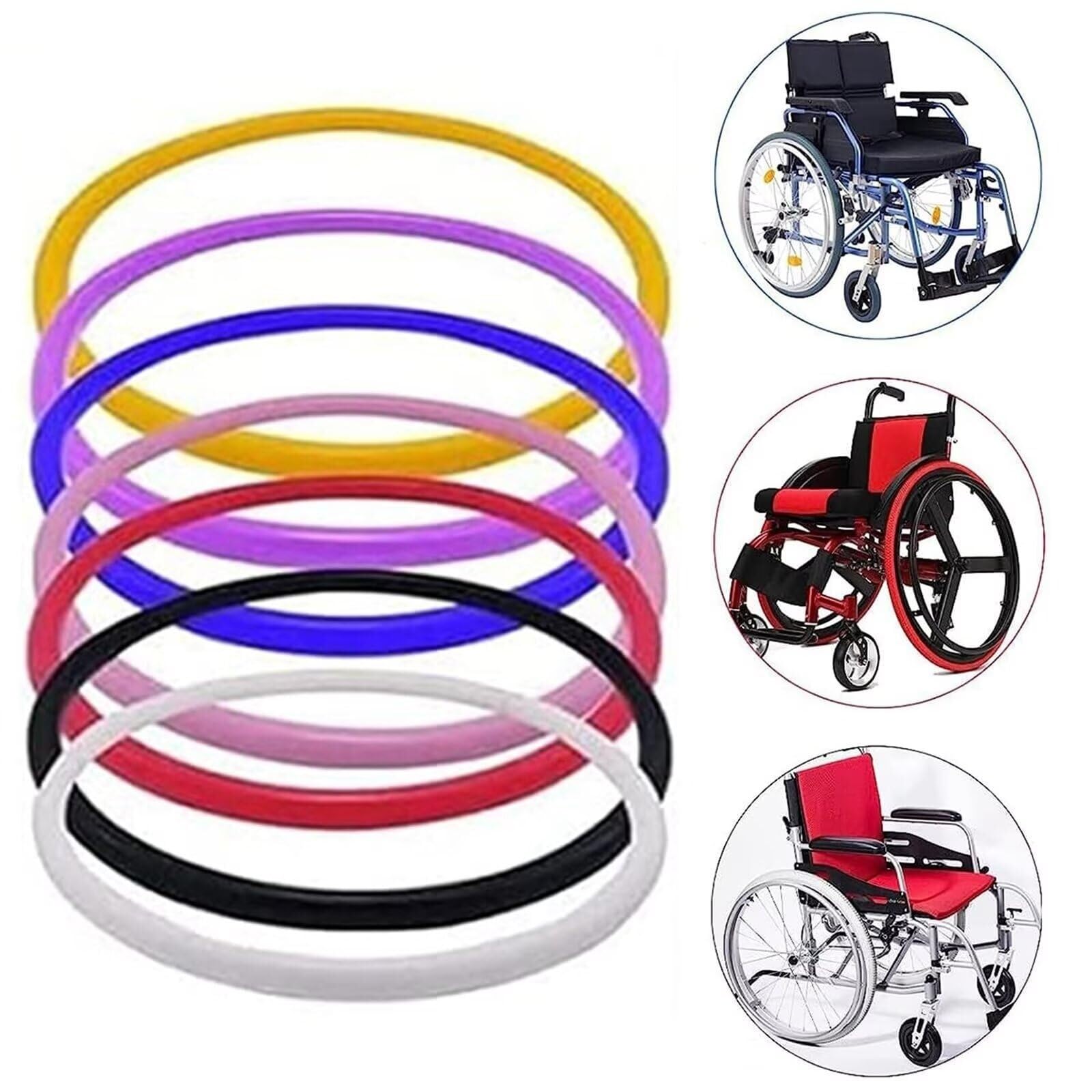 Fundas for llantas de silla de ruedas, funda for silla de ruedas deportiva con rueda trasera de 24 pulgadas, funda antideslizante for llantas de silla de ruedas, accesorios for sillas de ruedas, 1 par