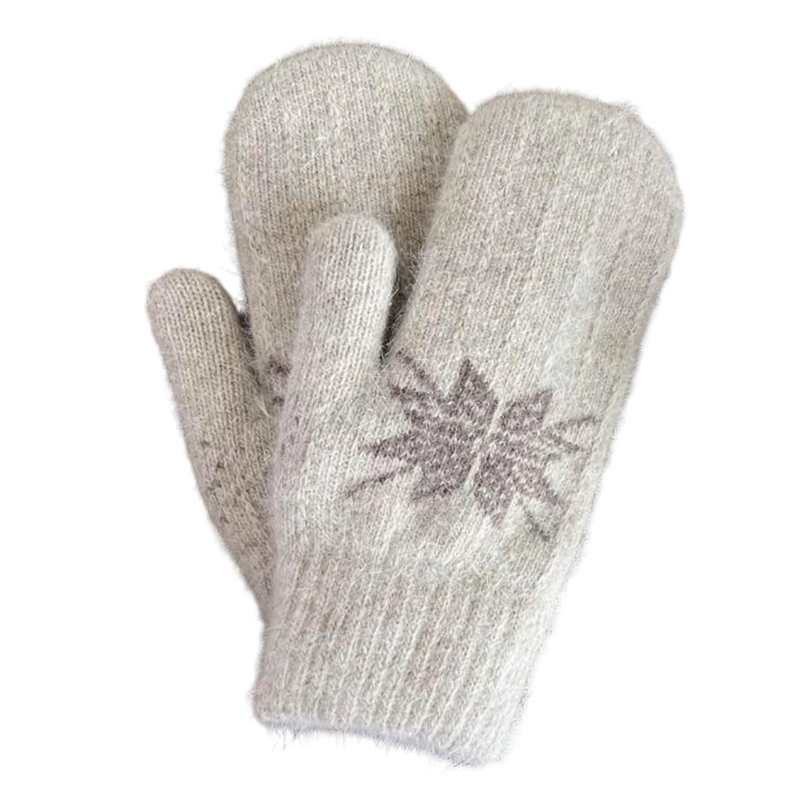 Mittens for Women Cold Weather Winter Warm Lining Mittens Knit Thick Wool Gloves for Winter Outdoor Christmas