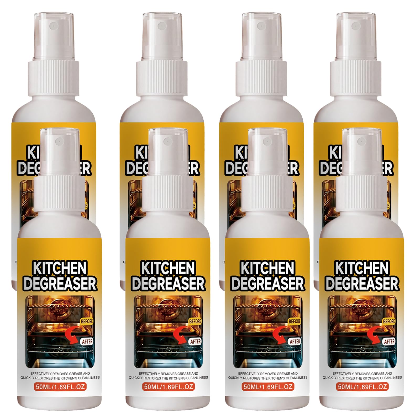 Grease Killer BBQ Grill Cleaner Spray, Grill Rostreiniger, Küchenspray Herd Entfetter, Grills Entfetter für draußen, Grills und Smoker, einfache Sprays Anwendung, Outdoor-Einsatz (8pcs)