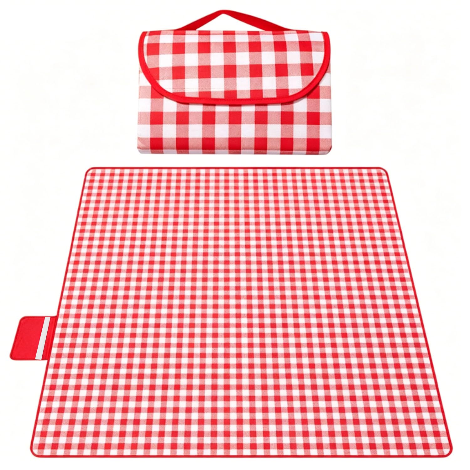 Coperta Pic Nic Impermeabile 200x200cm Rosso Pieghevole XXL per Esterni Campeggio Spiaggia