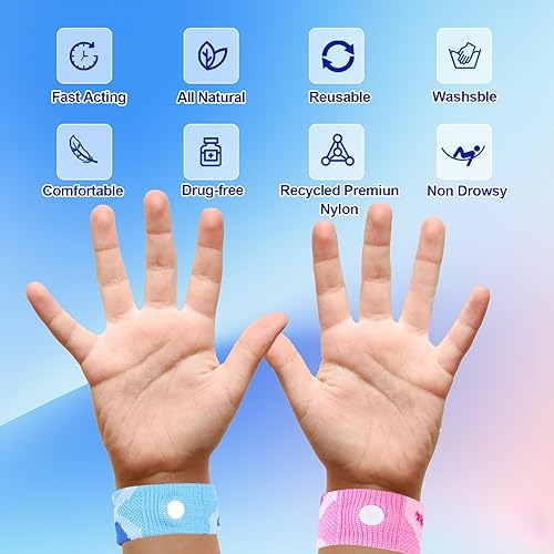 Miniatura 5 de Bandas de mareo por movimiento para niños, bandas de enfermedad de viaje para niños, pulseras de mareo para niños, crucero, viajes, todo natural