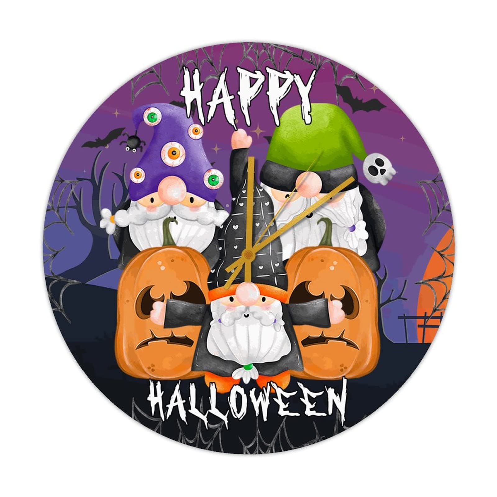 Horloge en bois Happy Halloween pour décorer une chambre d'enfant