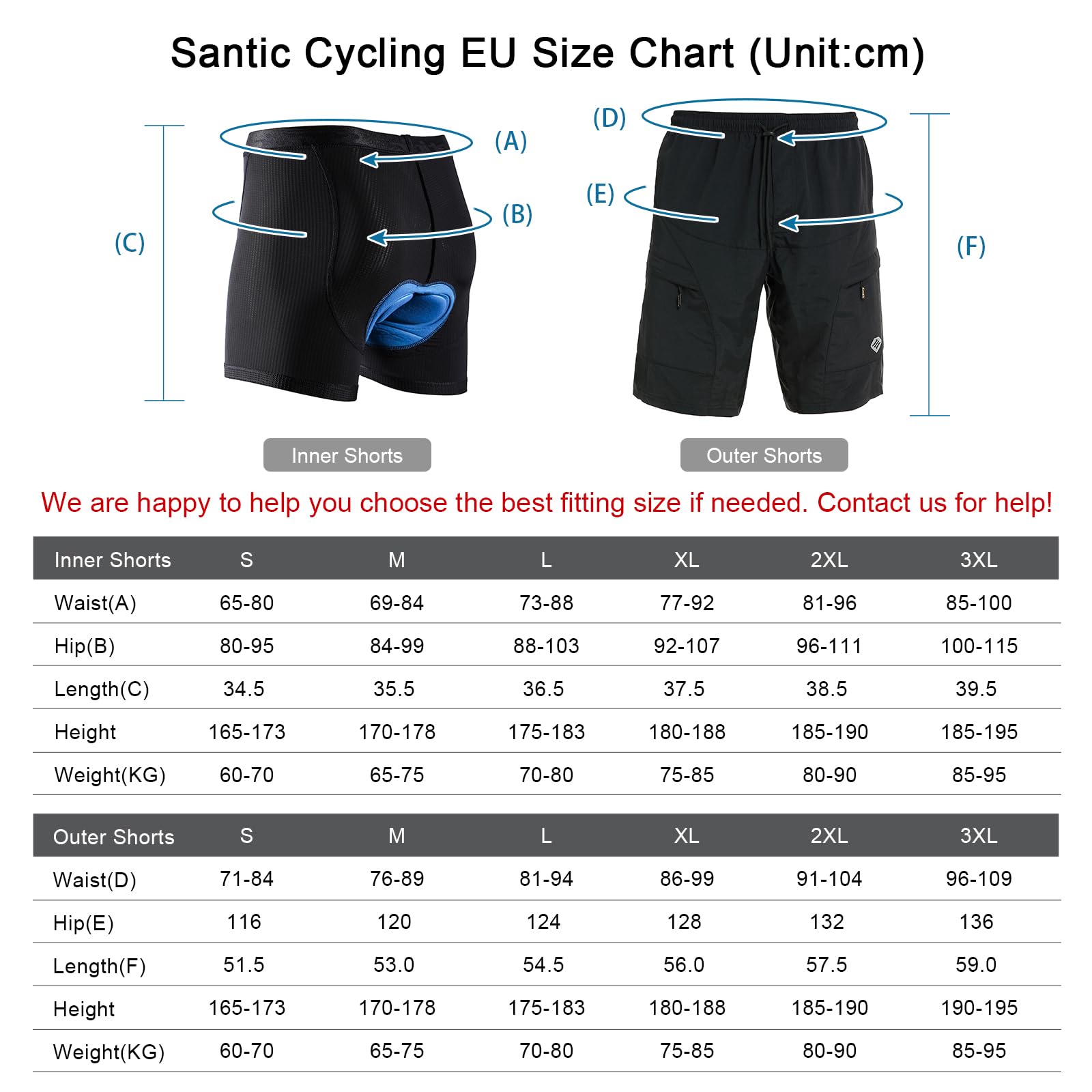 Santic Cuissard Velo Cuissard Cycliste Homme Cuissard VTT ou Velo Route avec Culotte Cyclisme Rembourré Dedans pour Homme - Boden