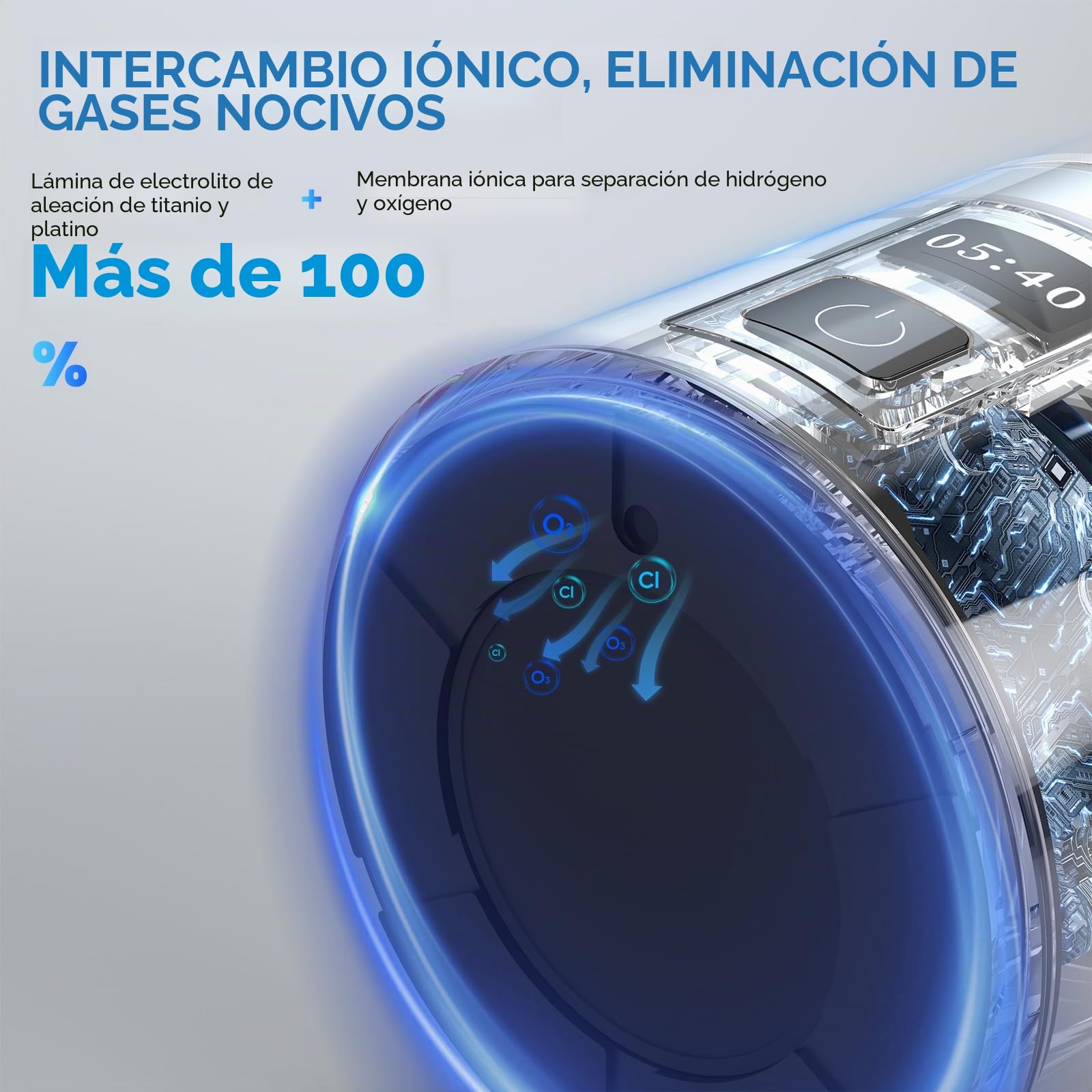 PUREPEBRIX Generador de botellas de agua de hidrógeno hasta 8100 PPB de hidrógeno molecular