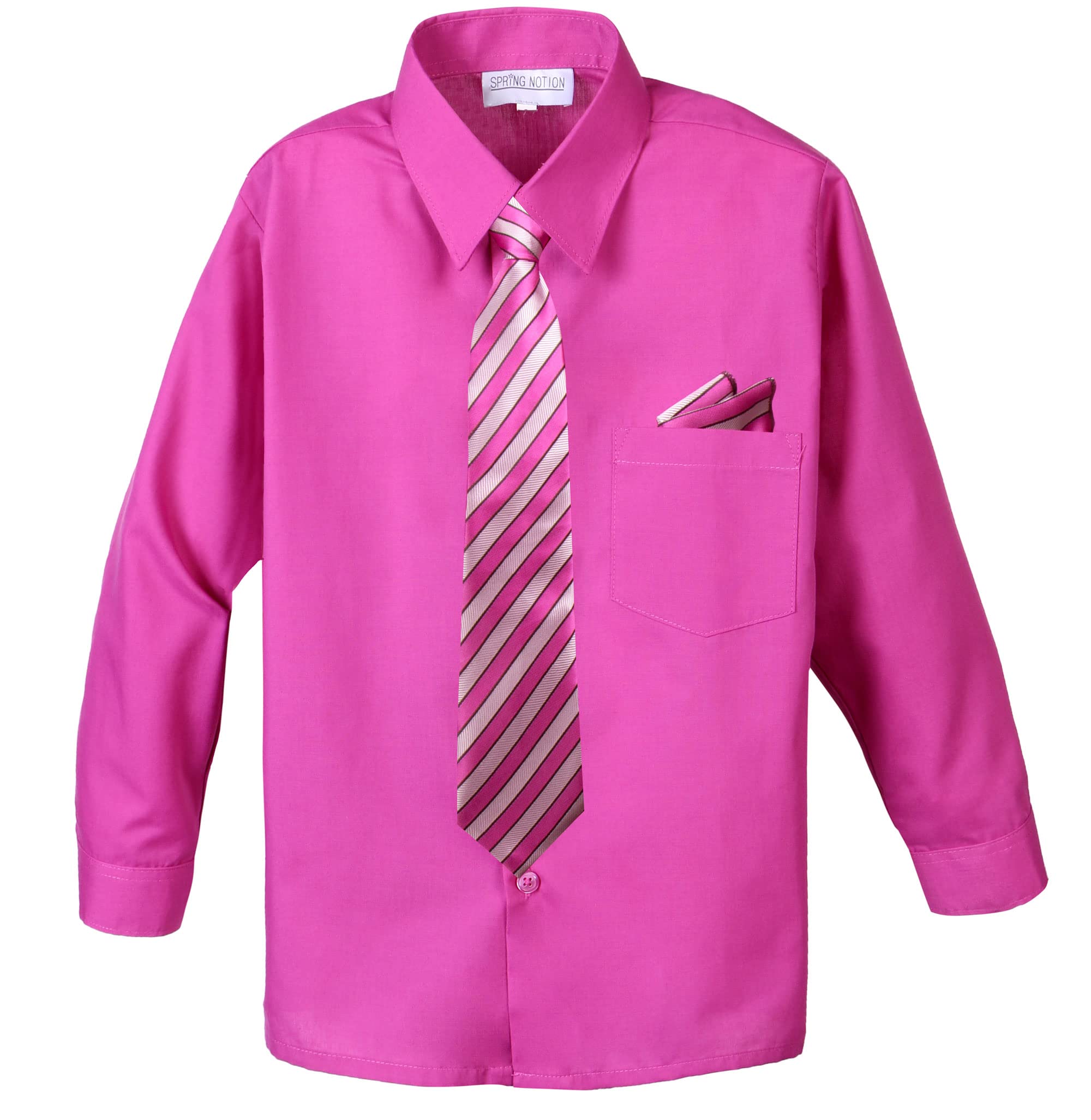 Spring Notion Boys Dress Shirt with Tie and Handkerchief Set