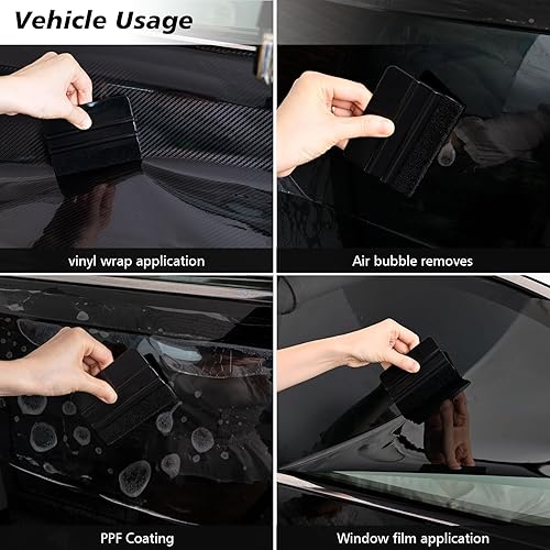 Miniatura 6 de NEWISHTOOL 100 piezas de espátula de vinilo para vinilo, escobilla de plástico flexible con fieltro de tela para aplicación de envoltura de vinilo y