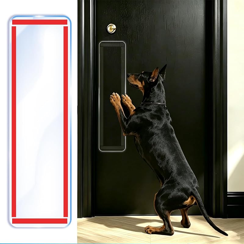 Protetor Transparente de Porta contra Arranhões para Cães e Gatos Majewel Dog-Pad-05, 10 x 43 cm