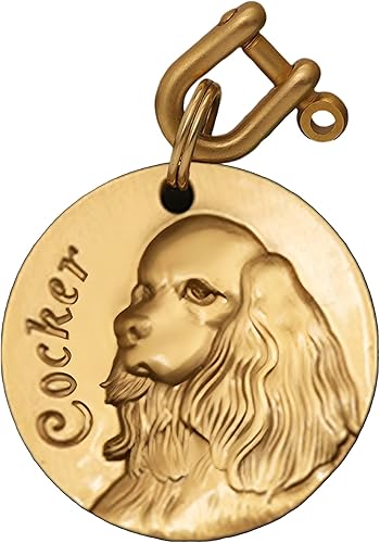 Etiquetas de identificación para perros de latón macizo con grabado de letras, patrón de relieve 3D frontal, texto personalizado grabado con láser,