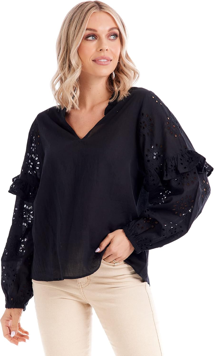 Mud Pie Women's Women's Amaya Eyelet Top