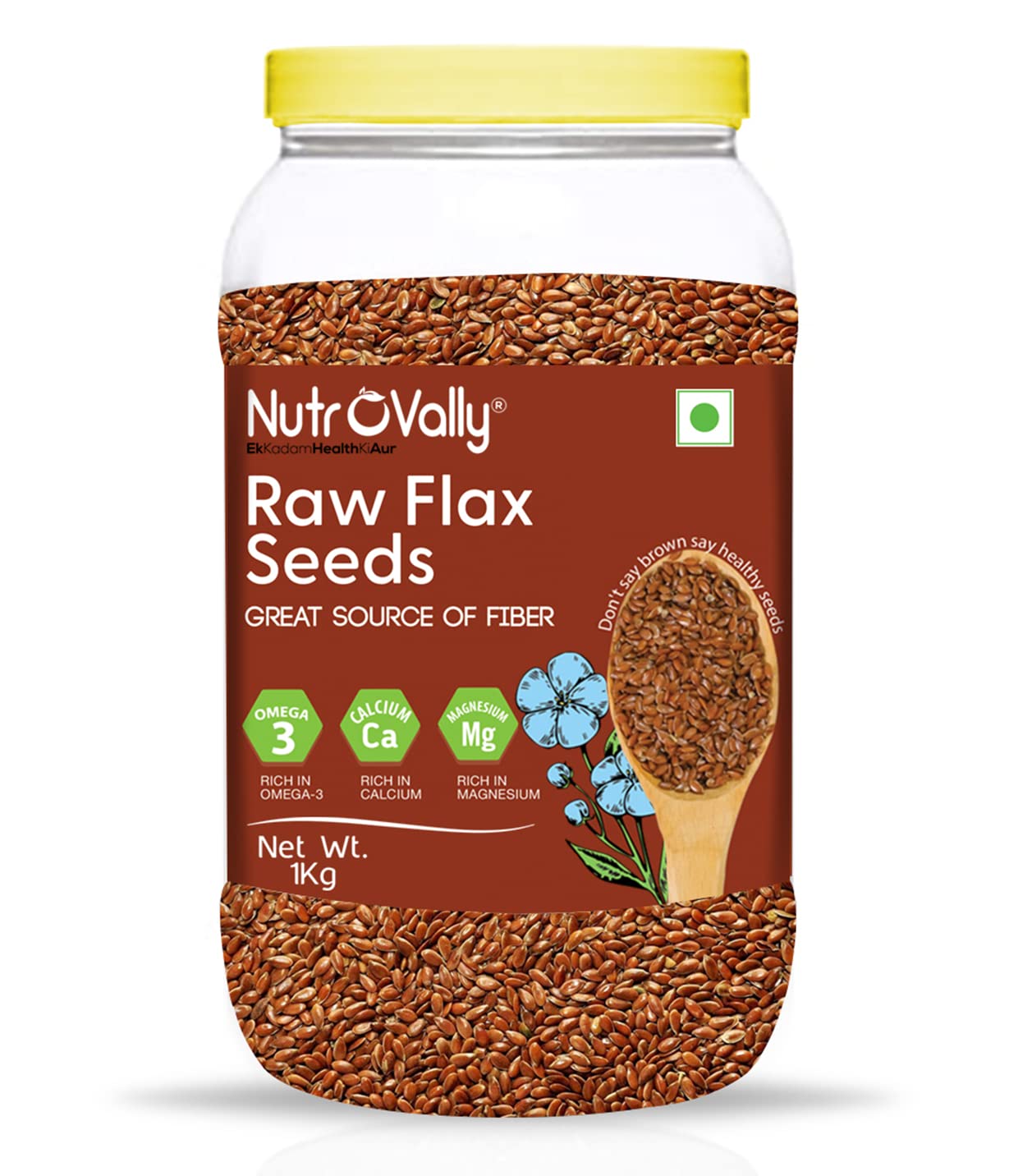 NutroVally Flax Seeds 1kg Fibre Rich Alsi Seeds Flax Seeds for Hair
