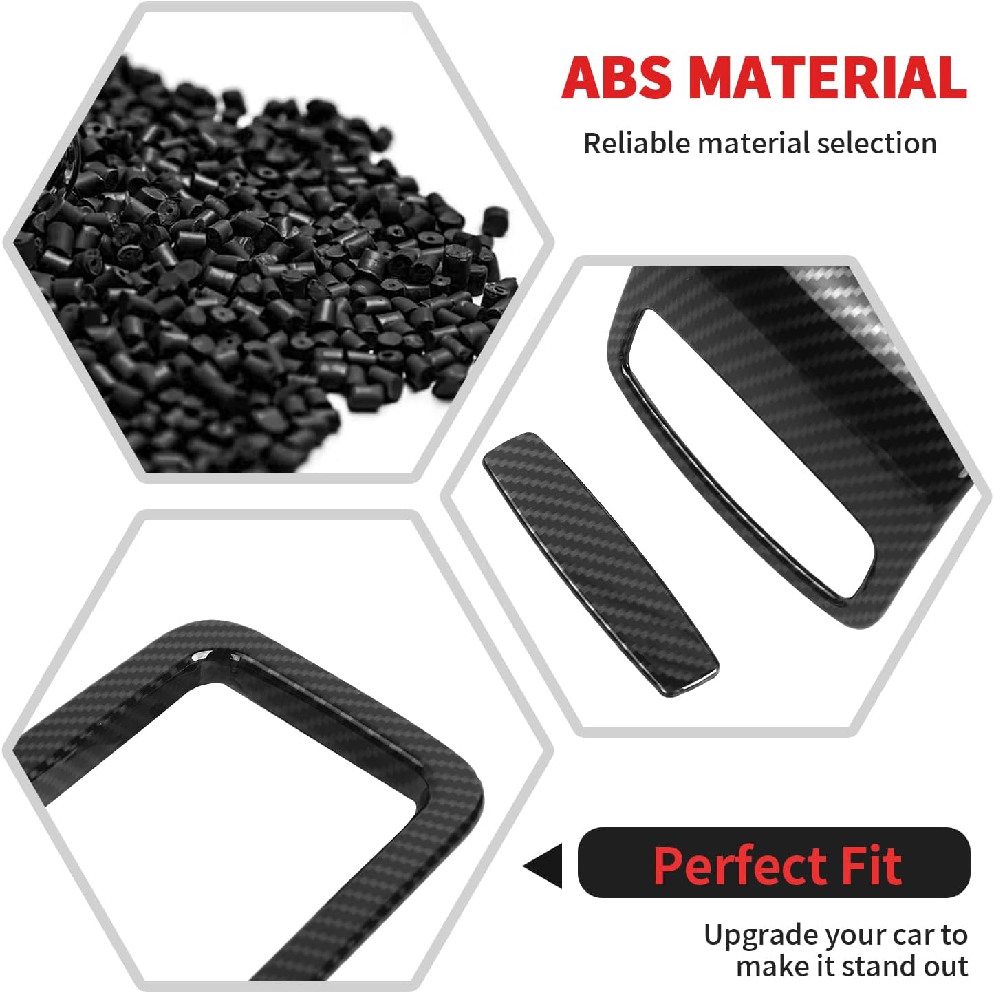 RT-TCZ Armrest Storage Box Cover Trim Decoration Interior Accessories for Chevy Avalanche/Suburban/Tahoe/Silverado 2007-2013,for GMC Yukon/Sierra 2007-2013 (Black Carbon Fiber)
