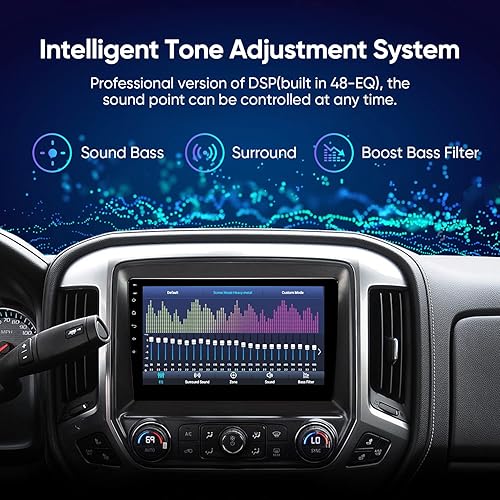 Miniatura 5 de 10 pulgadas para Chevrolet Silverado GMC Sierra 2014-2018 (excepto 2015) Android 10.0 estéreo de coche (3RAM+32ROM) Auto Carplay 8Core QLED pantalla