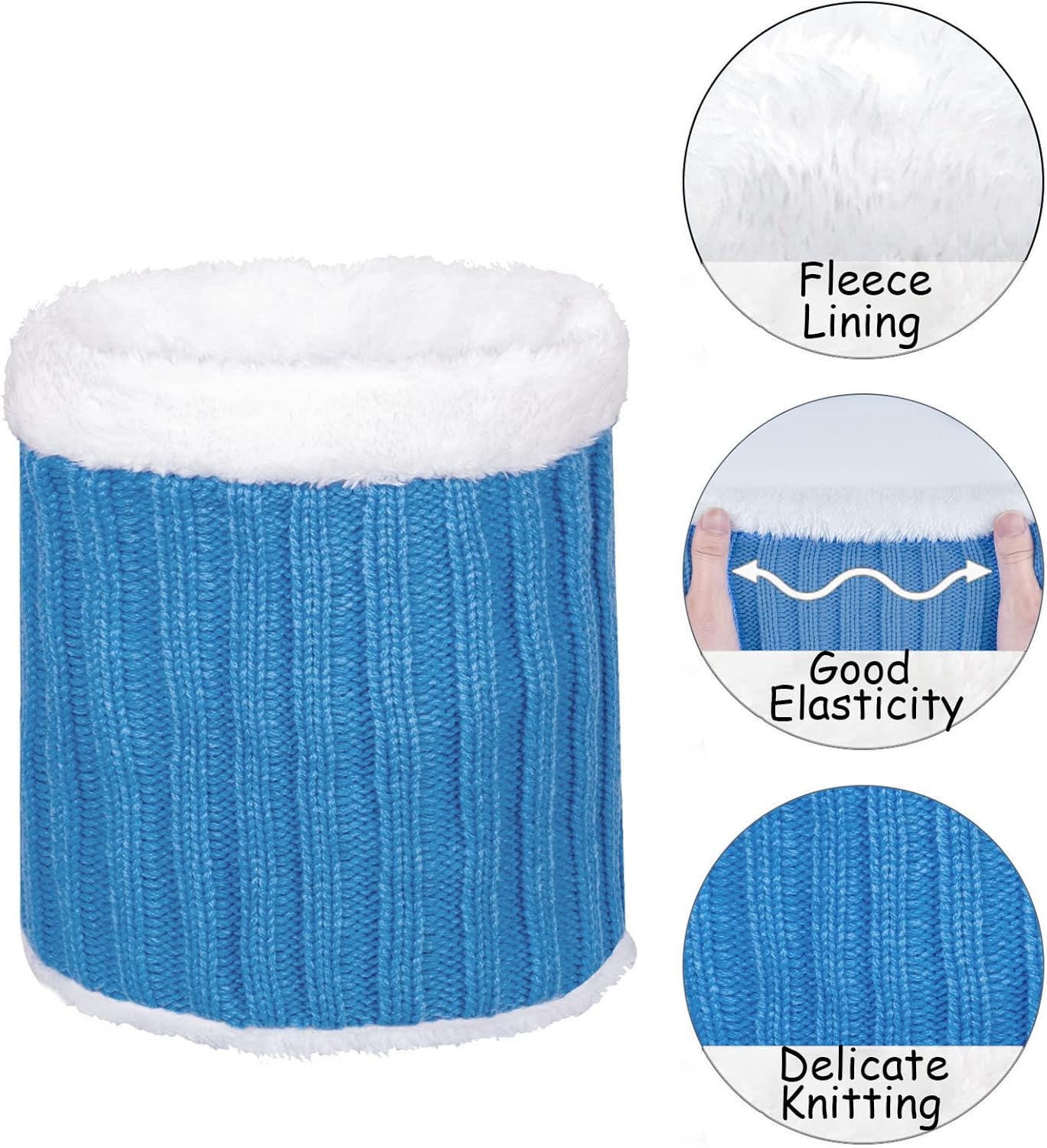 Kids Winter Beanie Scarf Gloves Set - Thermal Fleece Lined Knit Hat, Soft Neck Warmer & Mittens for Girls & Boys 1-10 Years - Image 5