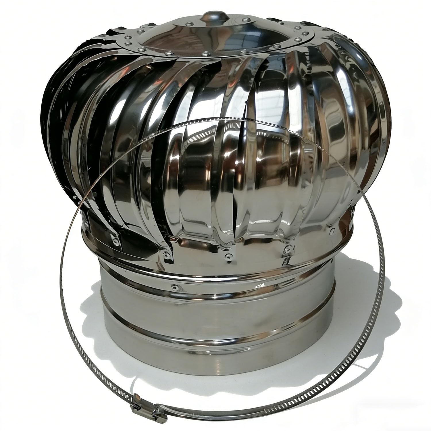 KGLHJDY Rotating Chimney Cowl Cap, Anti Downdraught Chimney Cover, Roof Wind Turbines Cap Vent for Enhanced Ventilation Roof Ventilator for Ventilation Pipes, Chimneys, Flue Pipe(201-110mm/4.3in)