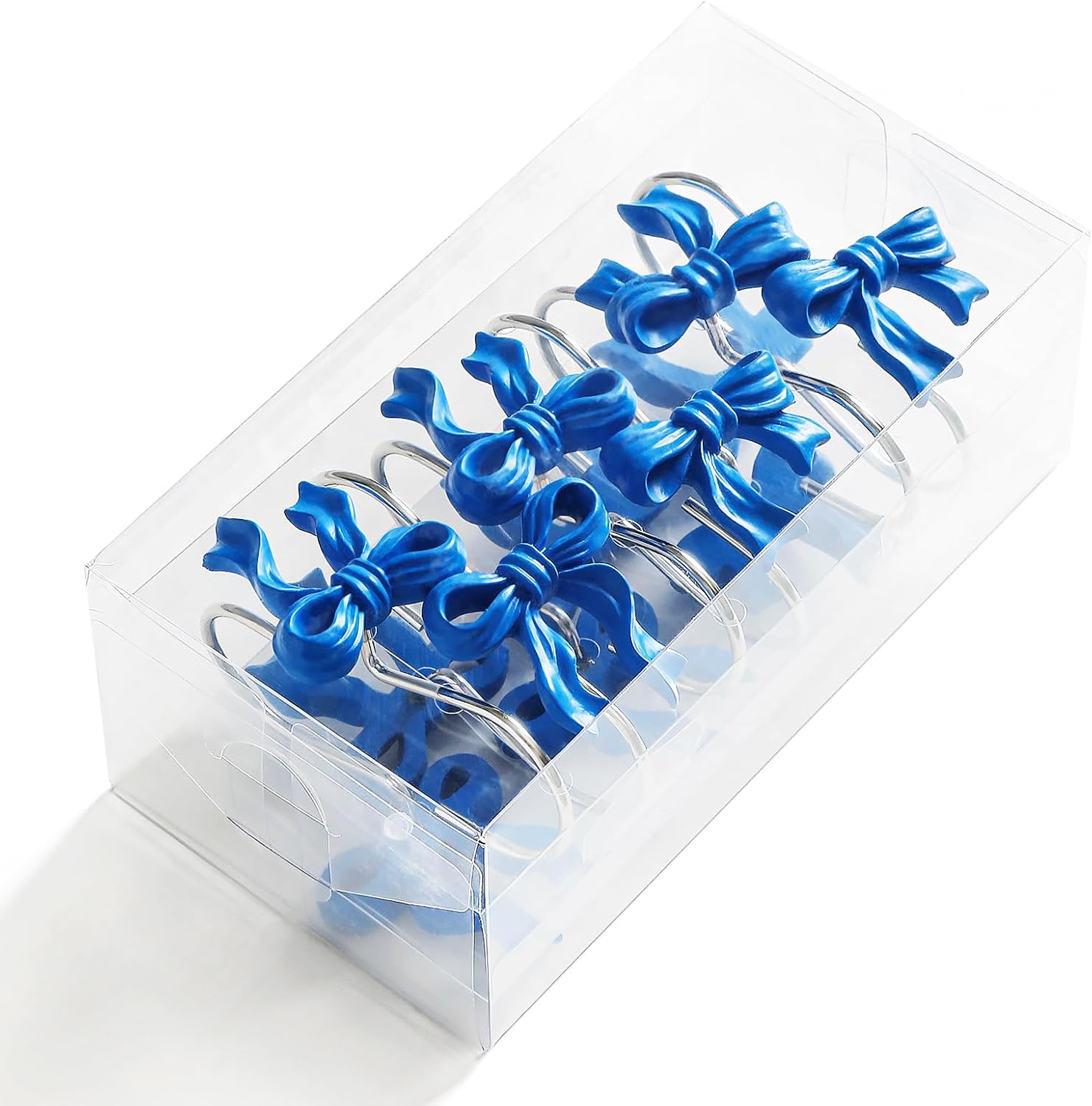 Cute Bow Shower Curtain Hooks Rings for Bathroom,Navy 12PCS image 2
