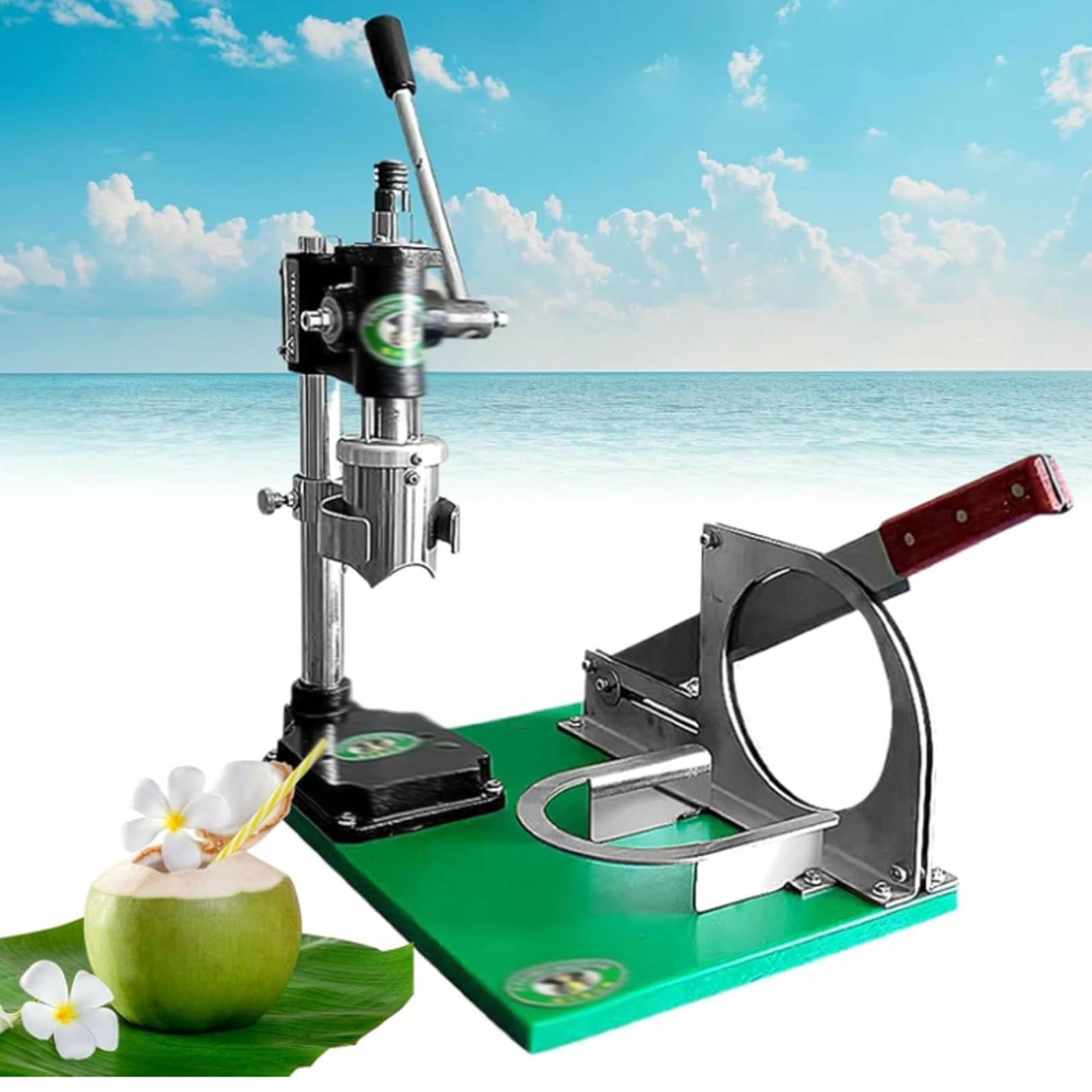 Oiyekntd Coconut Hole Opener Peeler Machine Manual Coconut Hole Opening Machine Fresh Young Coconut Vertical Coconut Opener Tool, Coconut Hole Open 2.36" Diameter 1Handle