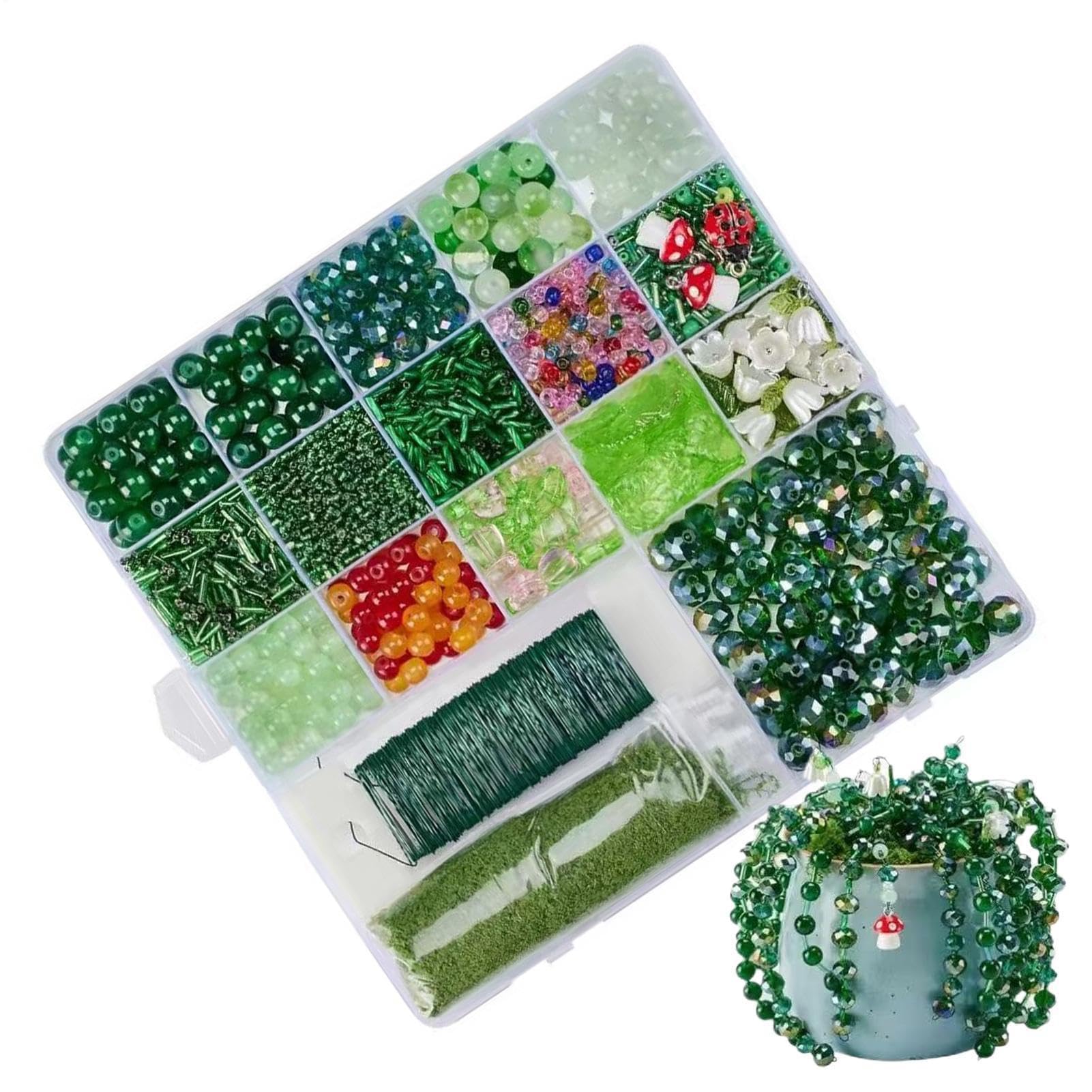 Kit di piante con perline per bambini, set artigianale fatto a mano, set di perline per piante, per principianti, adulti, donne, studenti d'arte, professionisti, casa, artigianato, laboratorio, scuola