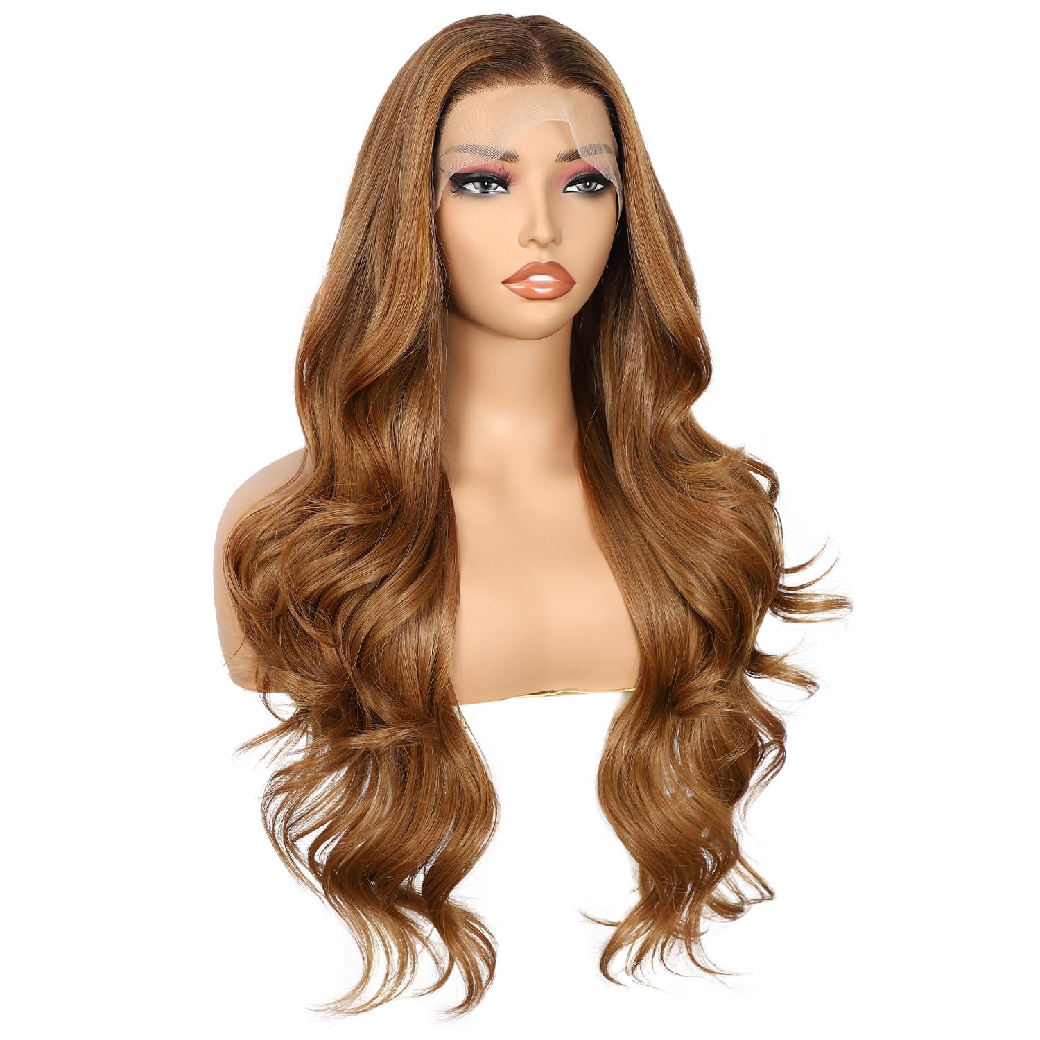 Sapphirewigs Lace Front Wig 13x4 Ginger Synthetic Lace Front Wigs for Women Auburn Body Wave Party Date Daily Wear Christmas Natural Looking 26 inch - Image 4