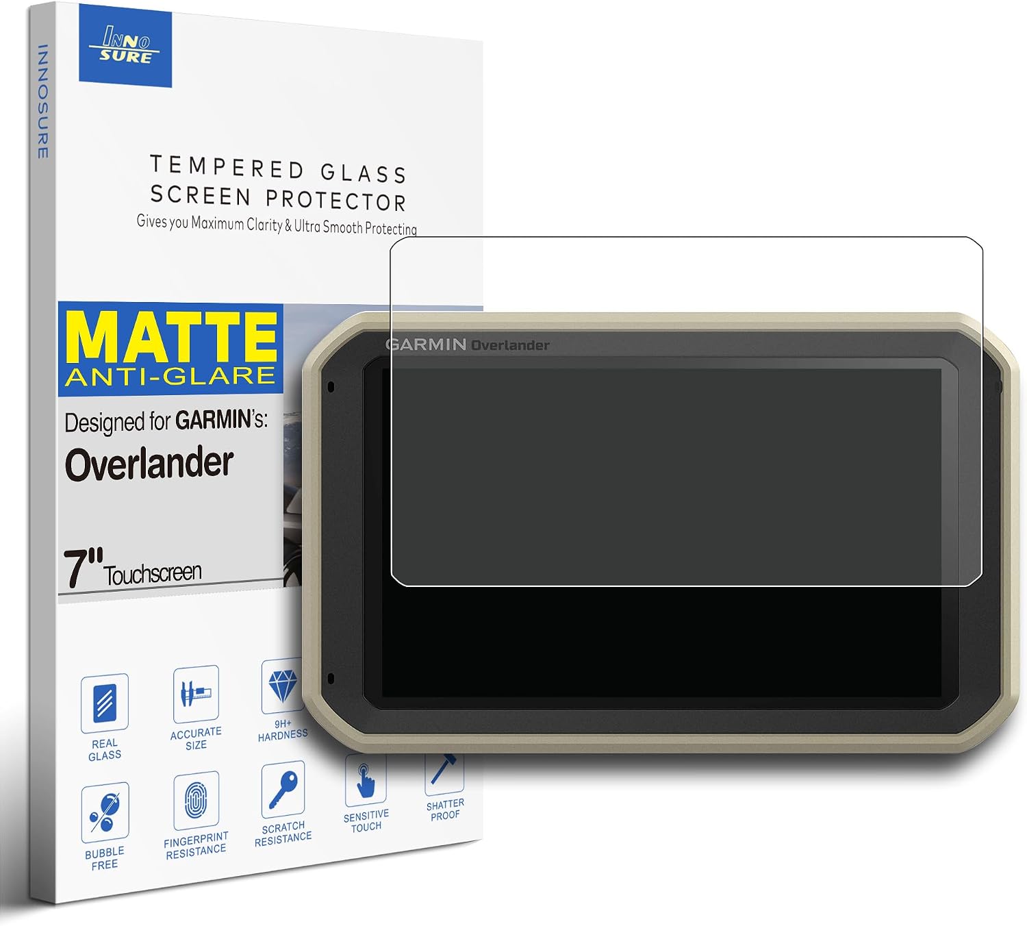 Tempered Glass Screen Protector for Garmin Overlander 6.95/7 Inch All-terrain Navigator Touchscreen Anti Finger Print (HD Clear)