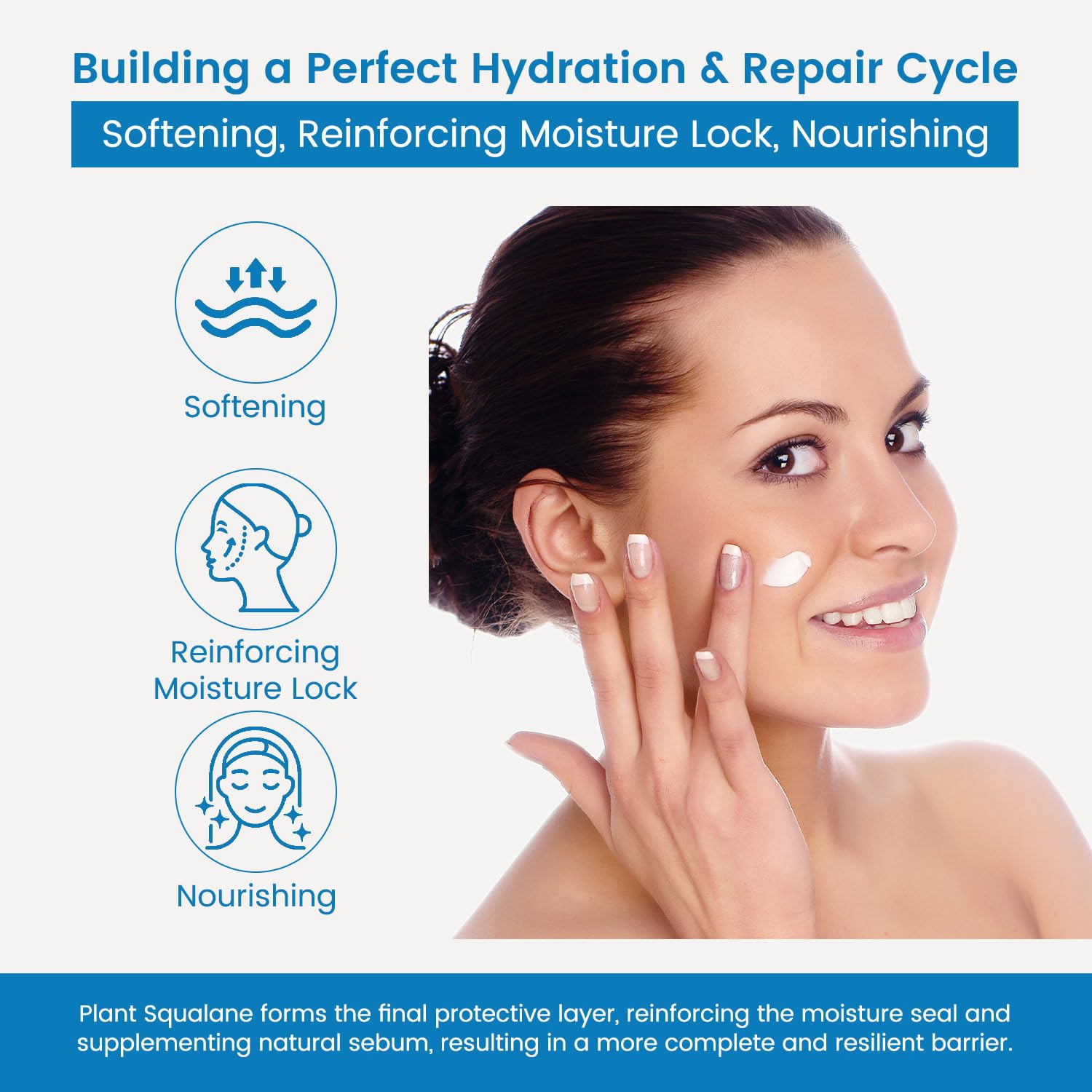 Squalane Face Cream, Ceramide Face moisturizer for Women with Hyaluronic Acid & Panthenol, Moisturizing Treatment for Dry Skin, Sensitive, Damaged Skin, Nourishing Plant-Derived Formula (Squalane_2) - Image 6