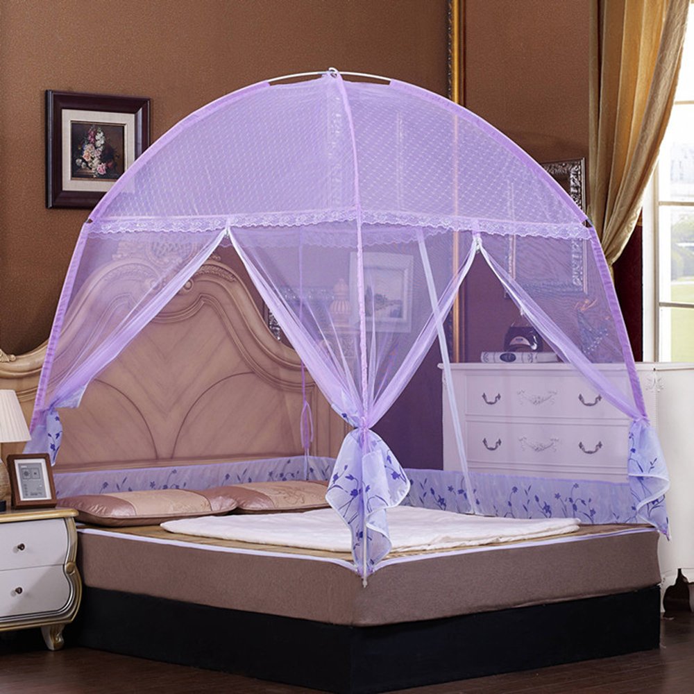 purple bed tent