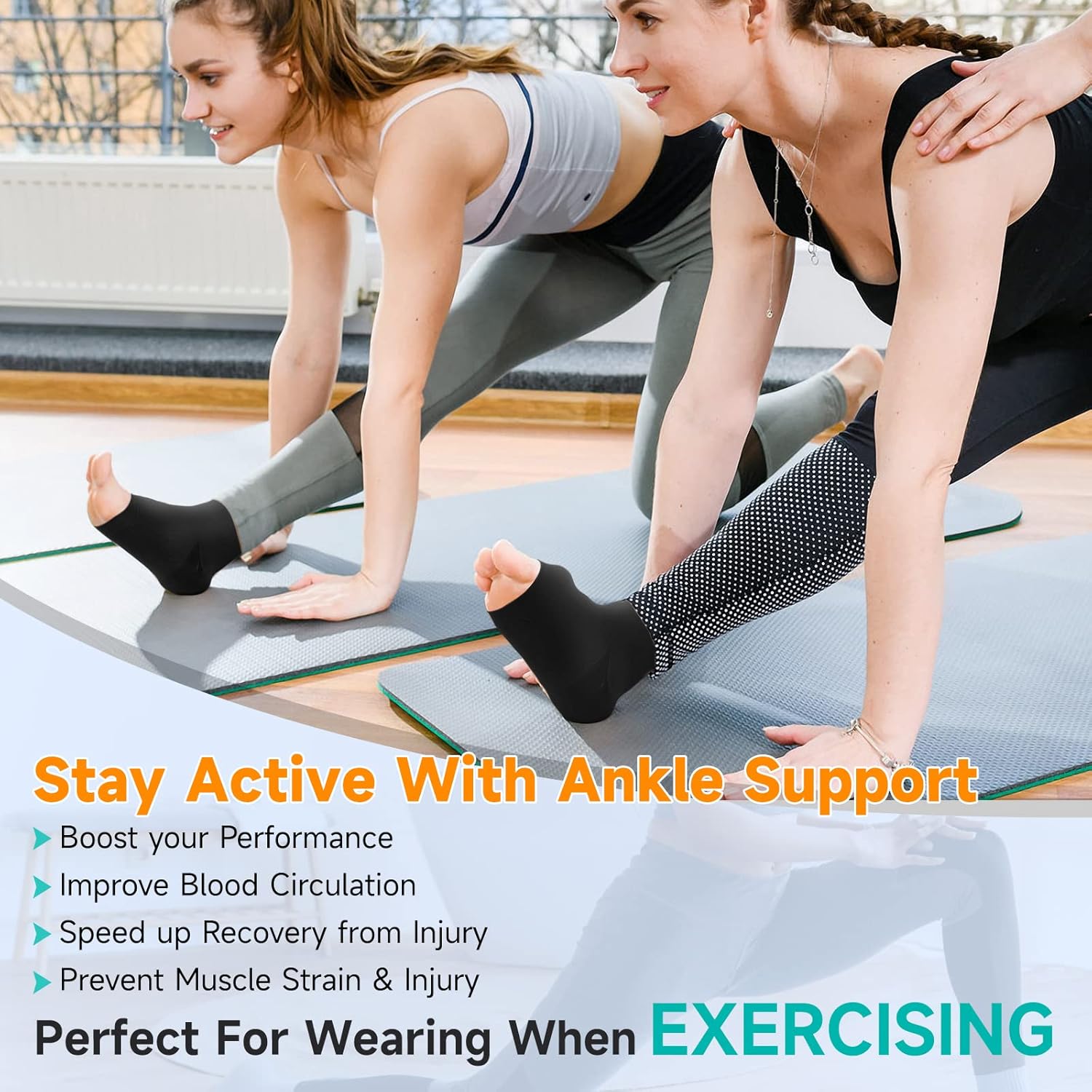 TOFLY® Plantar Fasciitis Socks for Women Men, Truly 20-30mmHg Compression Socks for Arch & Ankle Support, Foot Care Compression Sleeves for Injury Recovery, Eases Swelling, Pain Relief, Black L - Image 4