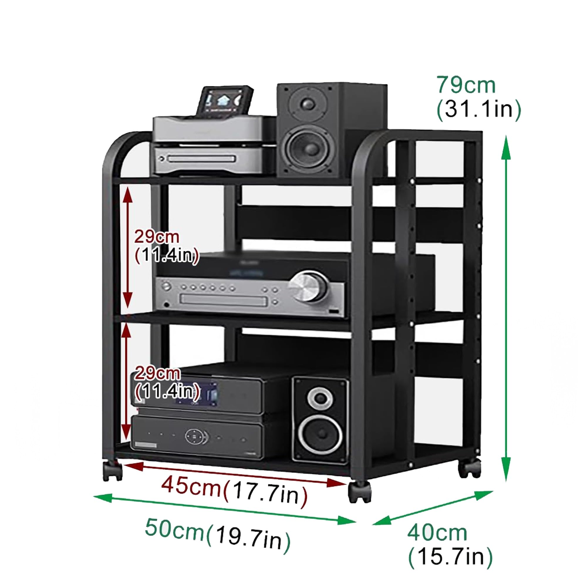 AV nd HiFi Rack - Estante portátil para video para el hogar y la oficina, consola Multima Sto Solut, 50 x 40 cm, ideal para Equint ovisual
