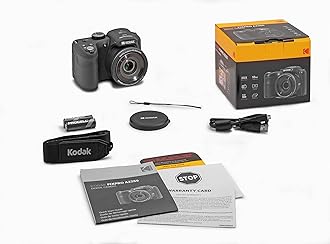 KODAK PIXPRO Astro Zoom AZ255-WH 16MP Digital Camera with 25X Optical Zoom 24mm Wide Angle 1080P Full HD Video and 3" LCD (Black)