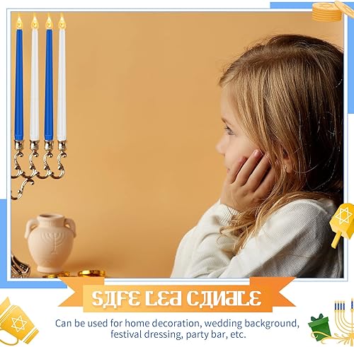 Miniatura 7 de Honoson 4 velas LED de adviento sin llama, velas parpadeantes para Halloween, Hanukkah, Navidad, rituales de Adviento para vacaciones, iglesia,