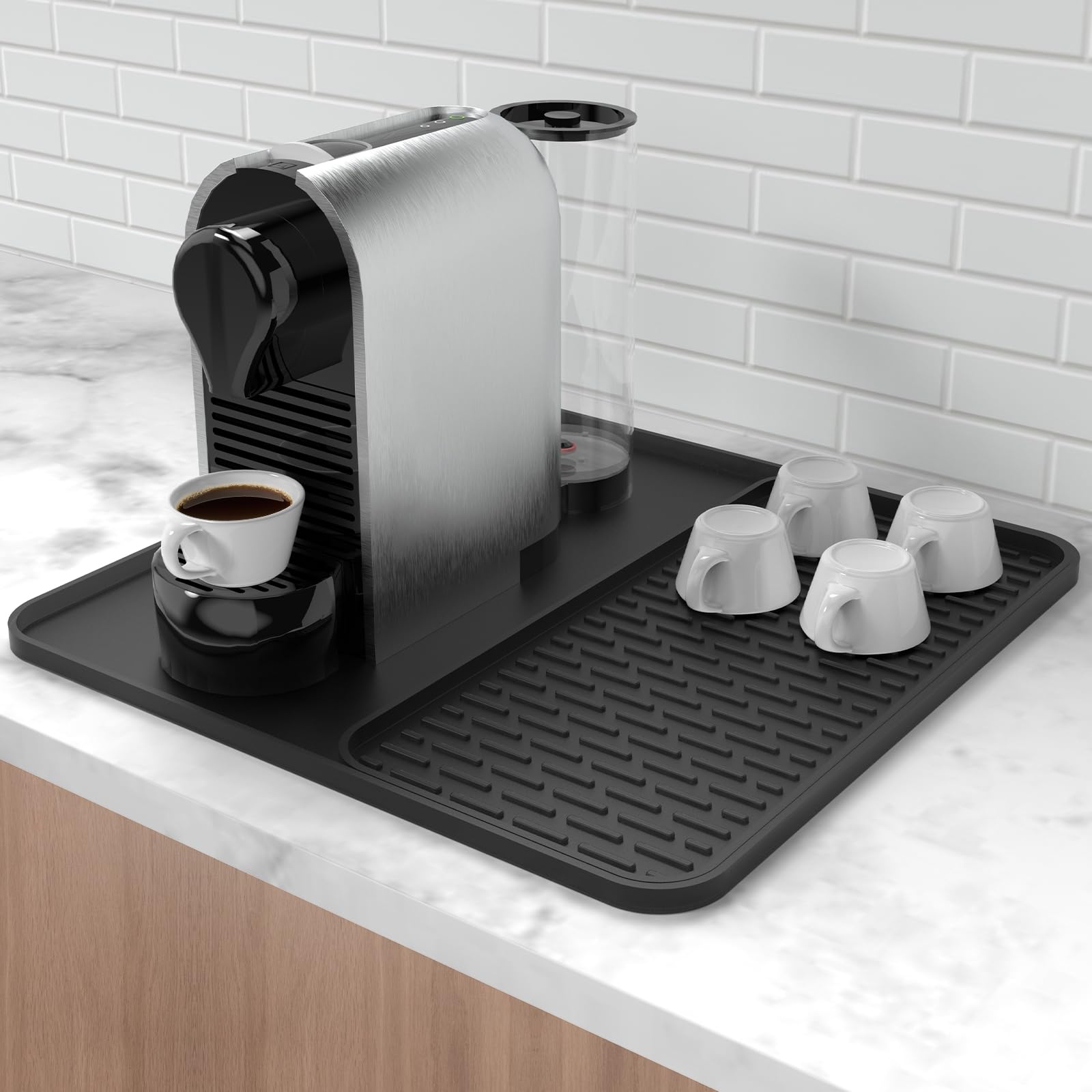 Amazon.com: Silicone Coffee Mat,16''x16'' Coffee Bar Mat with