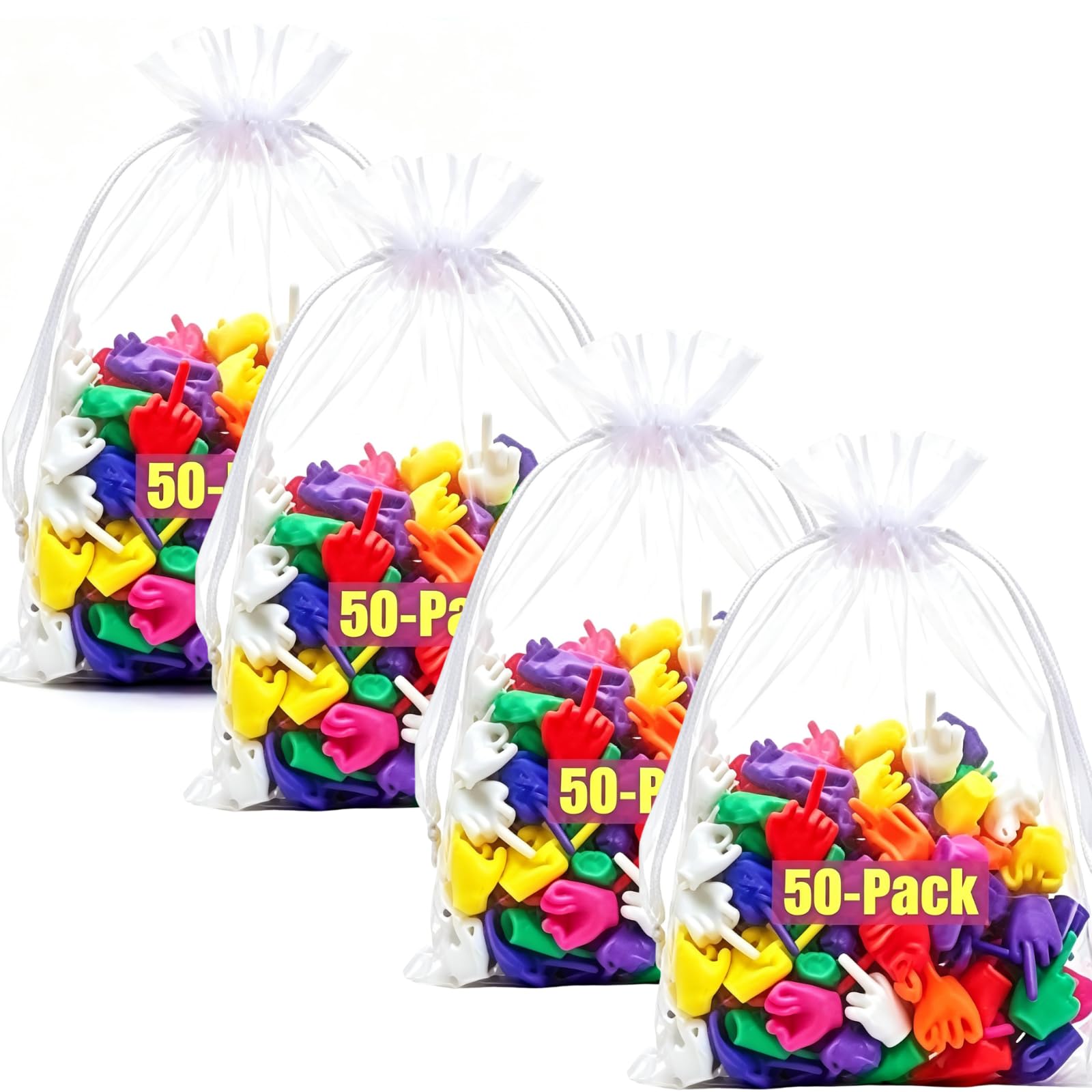 Hi-Y2Kgirls Mini Middle Fingers, 50/100 PCS 2026 New Colorful Novelty Gag Gift, Middle Finger Gifts for Adults, Christmas White Elephant Stocking Stuffers Party Favors, Office Prank Desk Decor