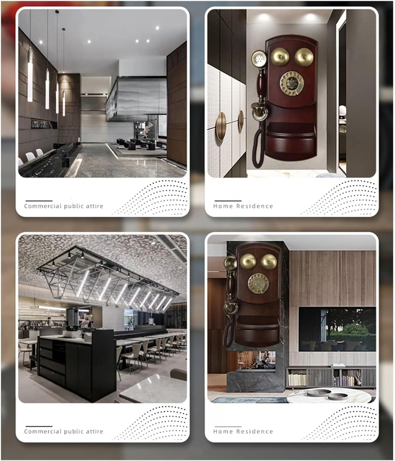 Wall-Mounted Telephone Vintage Style Rotary Retro Old Fashioned Rotary Dial Home and Office Telephone Phone Home Living Room Decor