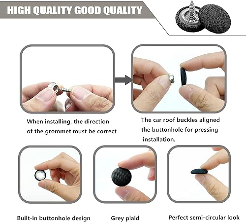Miniatura 5 de Kit de reparación de techo de automóvil, 60 unidades, retenedor de remaches a presión para techo interior, hebilla de reparación de tela con
