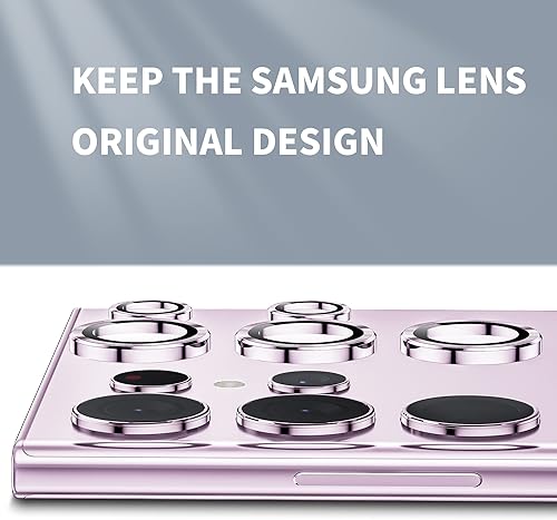 Miniatura 4 de Protector de lente de cámara para Samsung Galaxy S23 Ultra, compatible con fundas, vidrio templado 9H antiarañazos, círculo de protección de grado