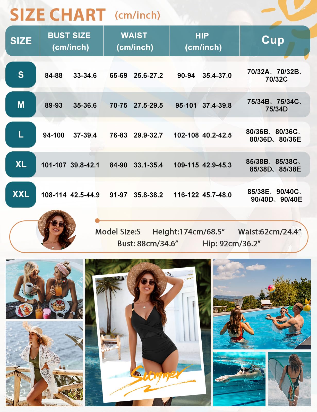 Svanco Maillot De Bain Femme 1 Pieces Gainant Ventre Plat Maillot Une Pièce en Tulle Elégant Amincissante Push Up Rembourré Monokini
