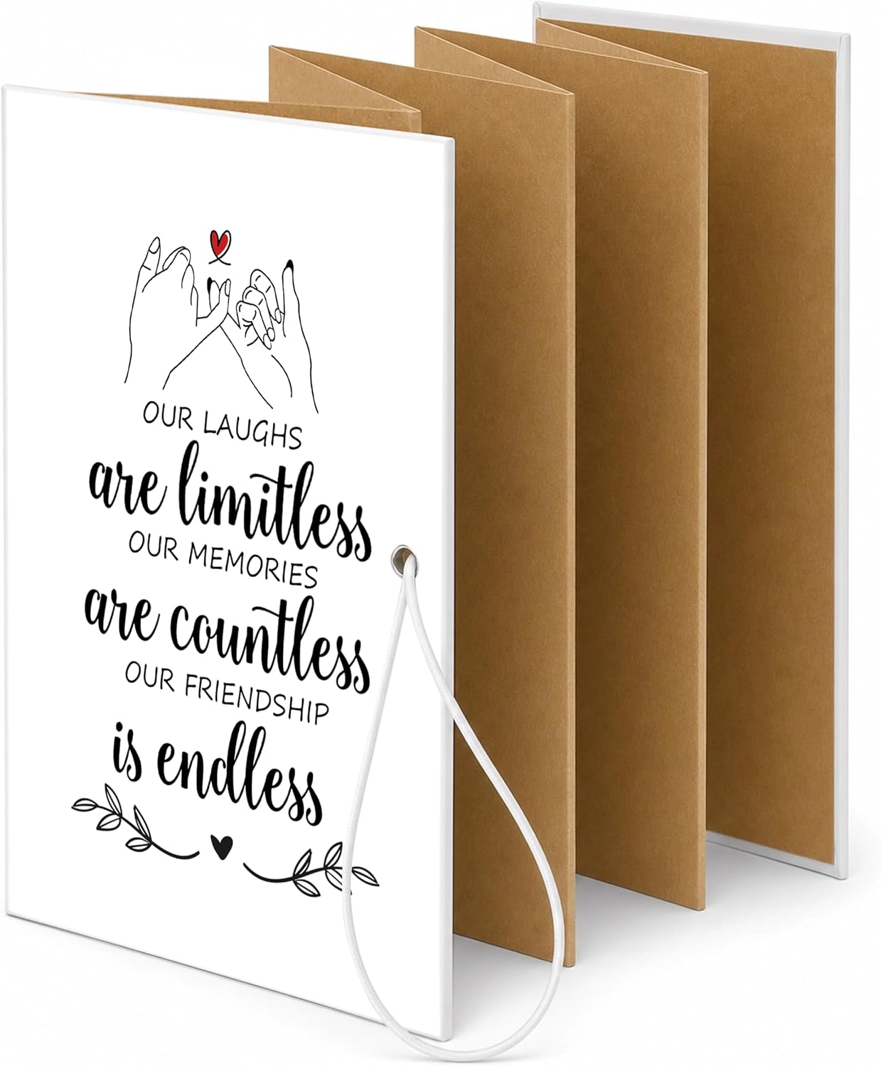 Best Friend Small DIY Scrapbook Album 4.8x7 Inch, Our Laughs Are Limitless Stretchable Accordion Foldable Photo Scrapbook Memory Book Gifts for Friendship Bestie Best Friend