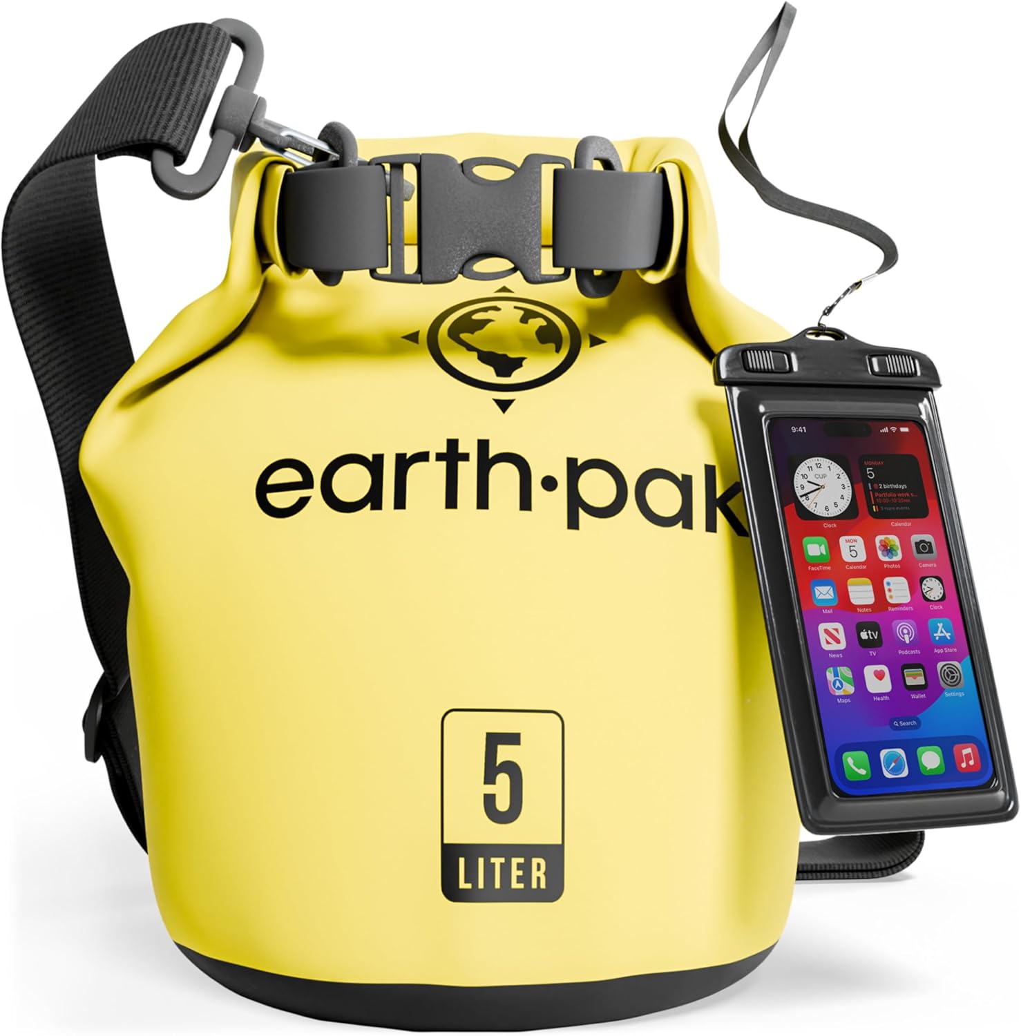 Earth Pak Waterproof Dry Bag – Roll Top Waterproof Backpack Sack Keeps Gear Dry for Kayak with Waterproof Phone Case Earth Pak Waterproof Dry Bag – Roll Top Waterproof Backpack Sack Keeps Gear Dry for Kayak with Waterproof Phone Case