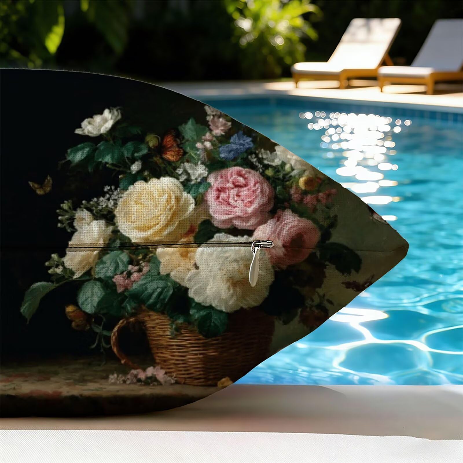 Housse de Coussin Canapé Flower 65x65cm Exterieur Impermeable Botanique Taie D'oreiller Décoratif Aesthetic Housse Coussin Decoration pour Chambre Sofa Jardin Balcon Terrasse Lot de 2. P-5049