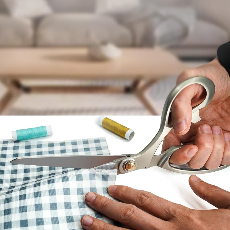CCR Szabászolló 26,5 cm Rozsdamentes Acél Profi Varrás Olló Szövet Textil Bőr Farmer Vágáshoz Éles Nehéz Terhelésű