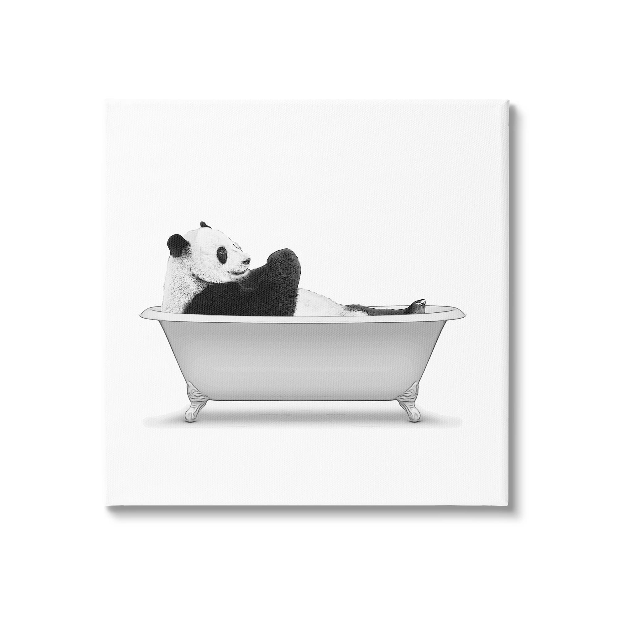 Stupell IndustriesPanda Bear Bathing Claw Foot Tub Canvas Wall Art, Design by Annalisa Latella
