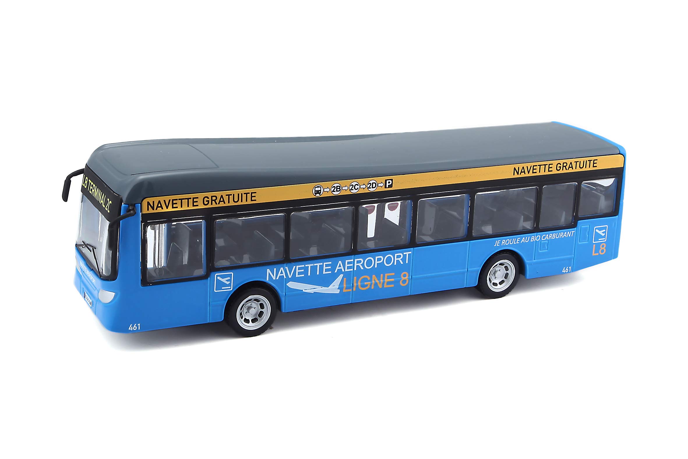 Bburago | City Bus | Navetta aeroportuale a Porte Aperte | Riproduzione di Miniature in Scala 1/64 | Rosso | Giocattolo per Bambini da 3 Anni - Collezionabile | 32103