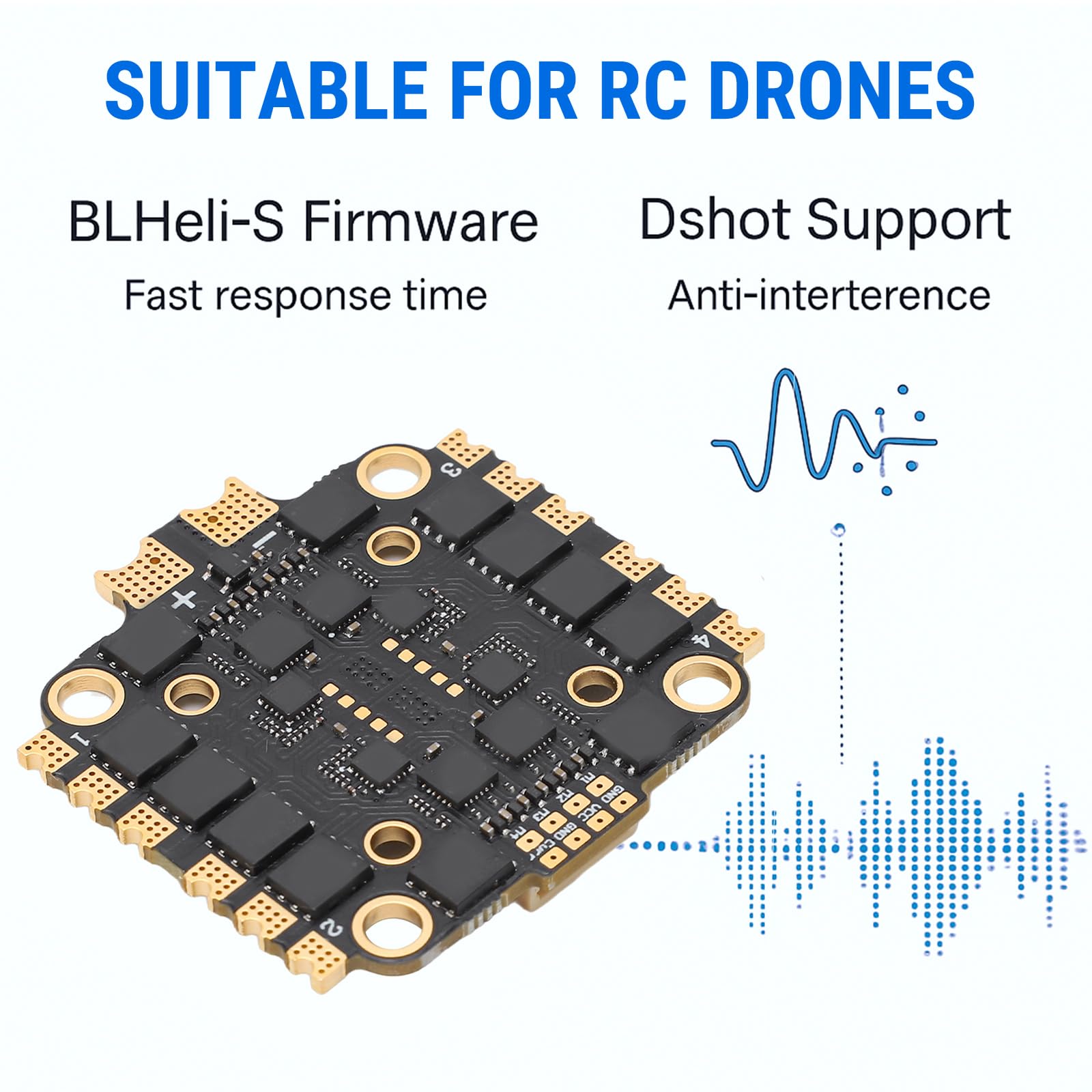 4-W-1 45A Esc, 45A Fpv 2-6S Elektroniczny Regulator Prędkości Quadcopter Drone Motor Driver, Z Akcesoriami Montażowymi, Części Dla Majsterkowiczów Do Fpv Rc Drone