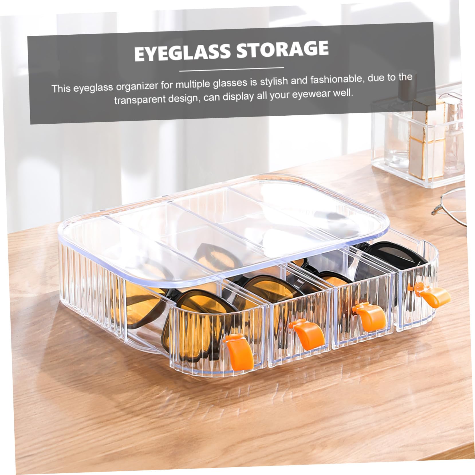 IMIKEYA Organisateur Lunettes Soleil Acrylique Boîte Rangement Transparente Multi-usages Support Pratique pour Lunettes et Bijoux Rangement Compact pour Maison et Boutique