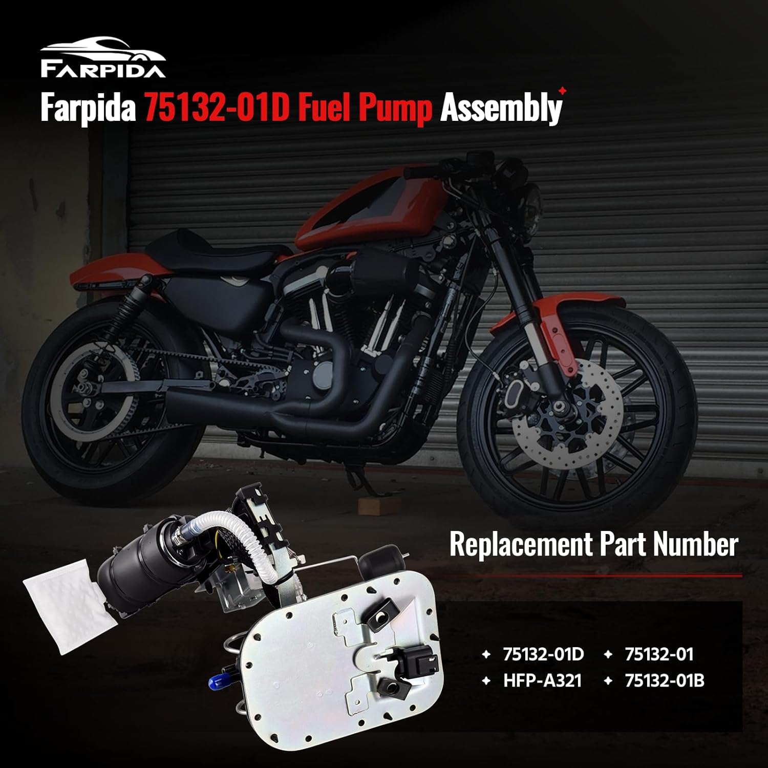75132-01D Fuel Pump Assembly Compatible with Harley-Davidson 2001-2005 Softail, Heritage, Fat boy, Road King, Glide Classic, Standard, Springer Replace# 7513201D, 75132-01, 75132-01B - Image 2