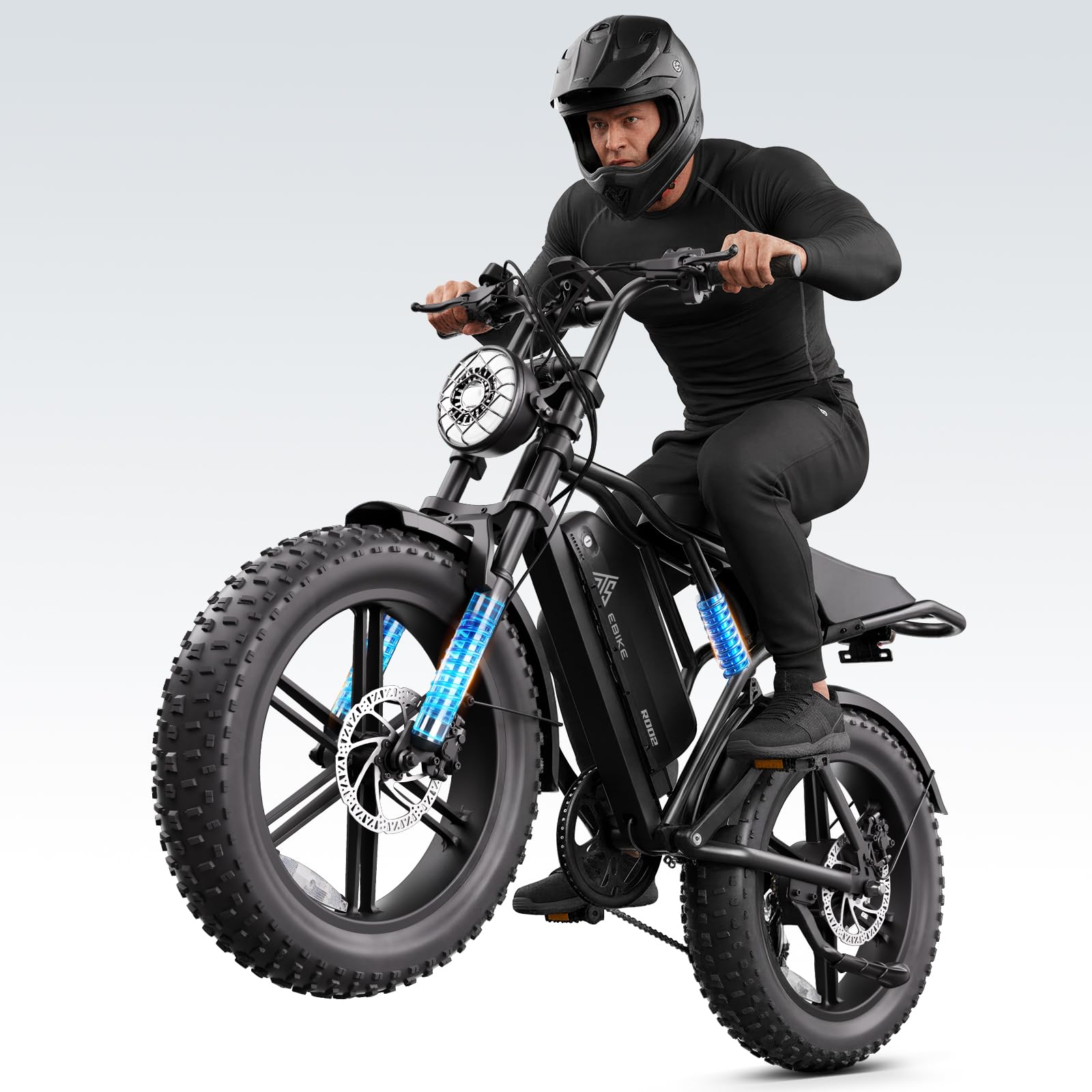 TST Electric Bike for Adult, Up to 28 MPH and 60/100 Miles Long Range E Bike, 20" Fat Tire E-Bike, 1500W Peak Motor, 48V 15Ah/25Ah Removable Battery, Dual Suspension (25Ah-Black)