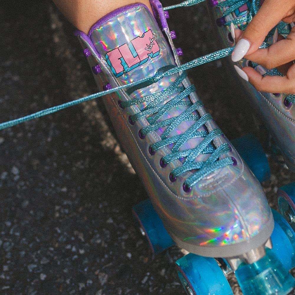 Flamingueo Patines 4 Ruedas - Patines 4 Ruedas Mujer, Patines 4 Ruedas Niña, Roller Skates, Patines Adulto, Patines Mujer Holográficos, Patines Ruedas Uretano 58mm x 32 mm, Tallas 35-41 EU