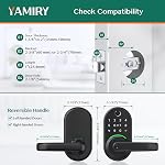 Smart Door Handle Lock with Keypad:Yamiry Fingerorint Lock - Keyless Entry Door Lock for Front Door - Digital Door Lock - WiFi Door Lock with APP - Genarate Passcode Remotely - DIY Installation